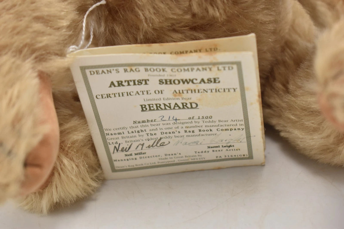 Deans Rag Book Co Bernard Artist Teddy Bear by Naomi Laight – Limited Edition