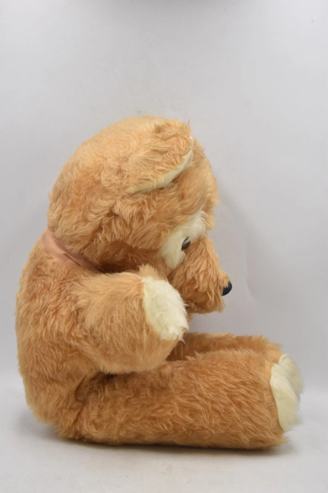 Vintage 1970s Large Teddy Bear Plush Soft Toy Moulded Nose 52cm Retro