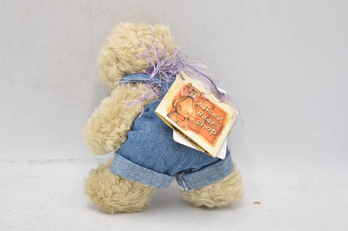 Russ Berrie Soft Plush Teddy Bear in Denim Overalls – Alice’s Bear Shop Tagged