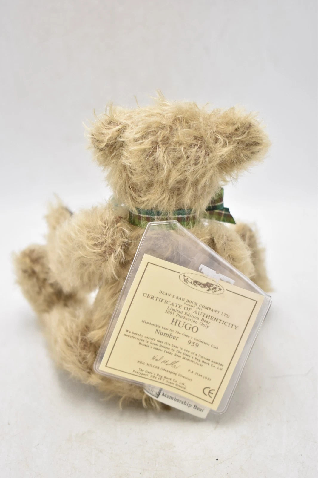 Dean’s Rag Book Hugo Teddy Bear Limited Edition 959 Mohair 25cm Tagged