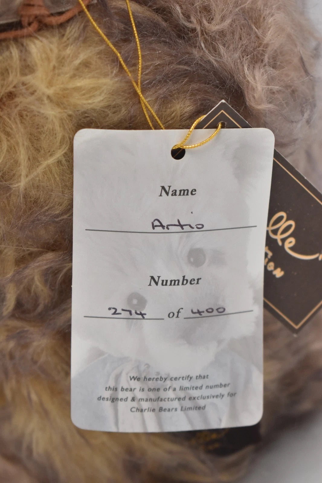 Charlie Bears Artio Isabelle Collection Limited Edition Retired Mohair Tagged