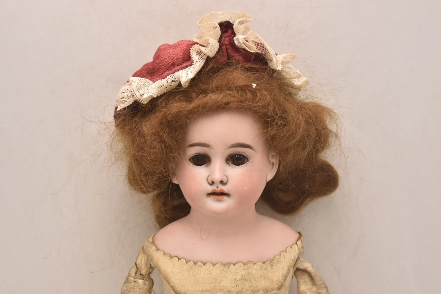 Antique German Cuno Otto & Dressel Bisque Head Leather Body Doll 48cm