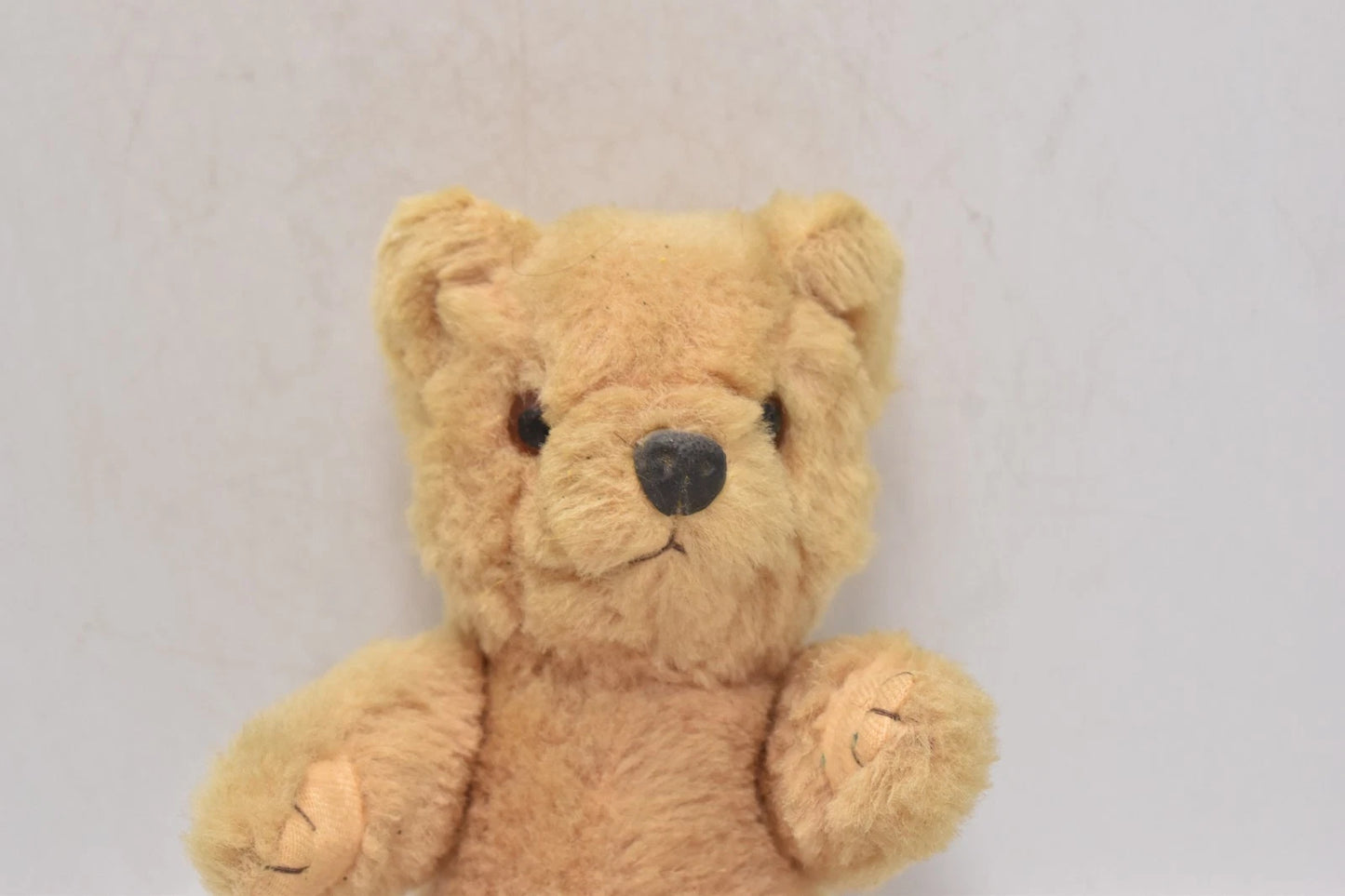 Vintage 1960s Shanghai Doll Factory Cream Wool Plush Teddy Bear Moulded Nose