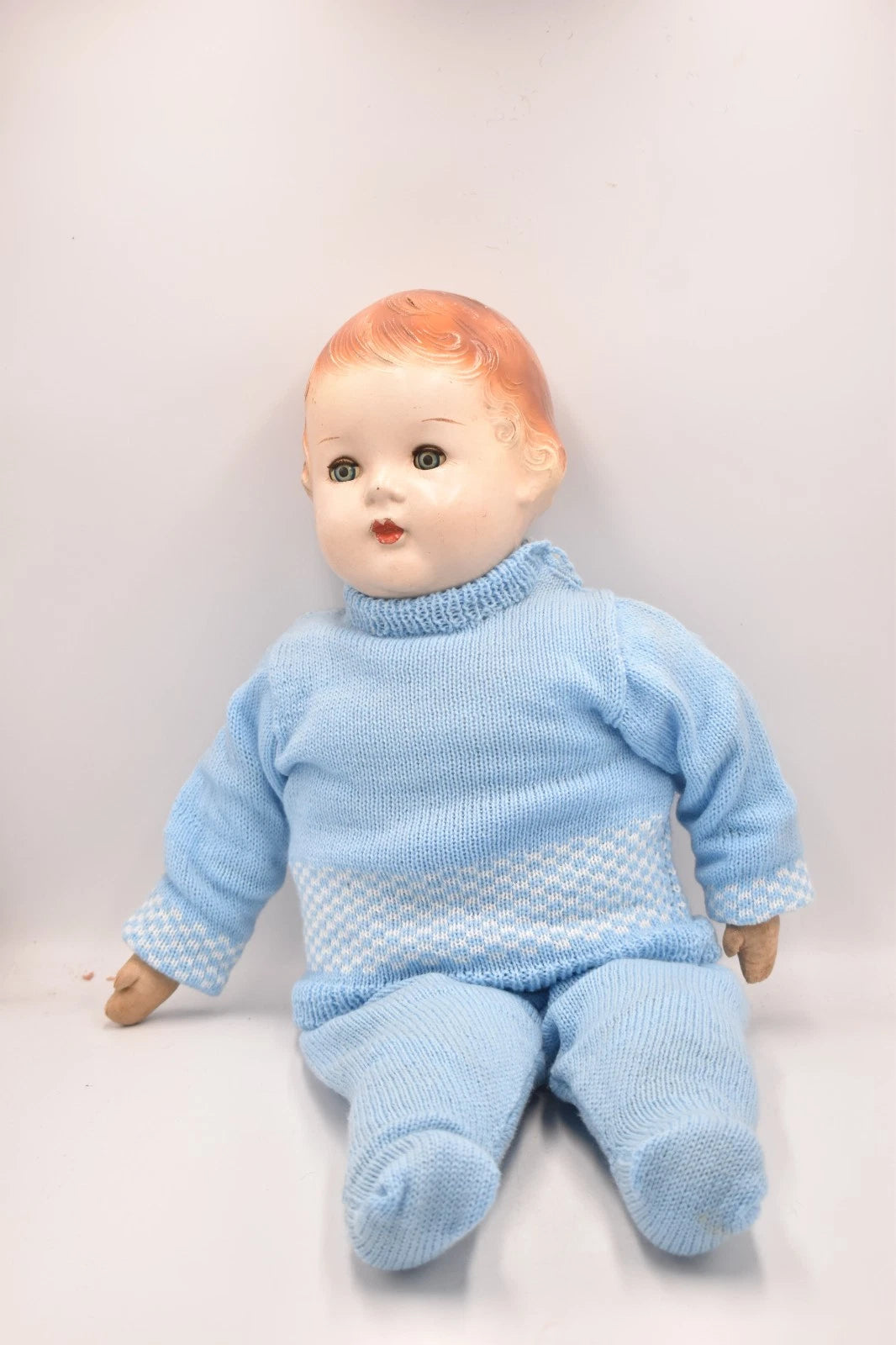 Vintage 1940s 1950s American Composition Doll Cloth Body Sleepy Eyes 50cm
