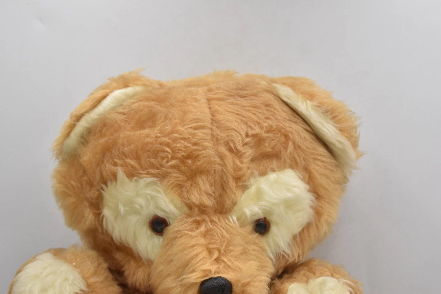Vintage 1970s Large Teddy Bear Plush Soft Toy Moulded Nose 52cm Retro