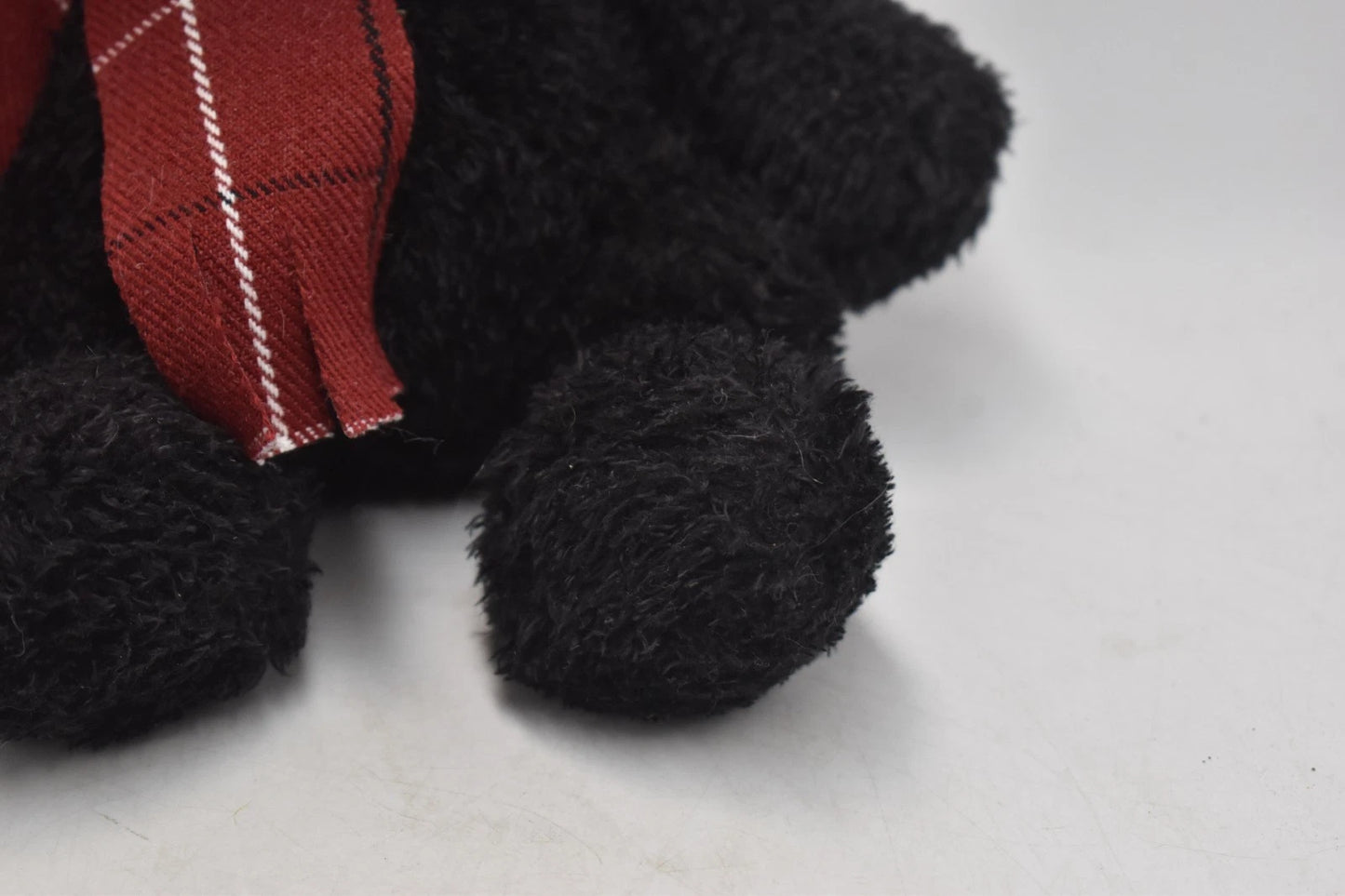 Gund Kimble Black and Brown Teddy Bear Wearing A Tartan Scarf 27cm Plush Toy