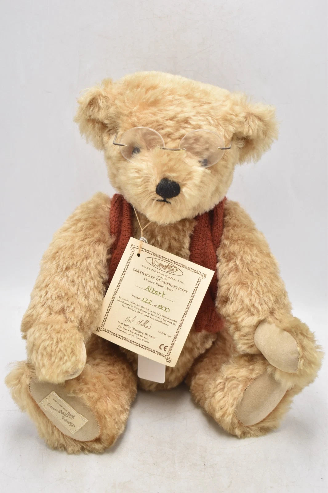 Deans Rag Book Co Albert Teddy Bear Limited Edition 122/500 Fully Jointed 34cm