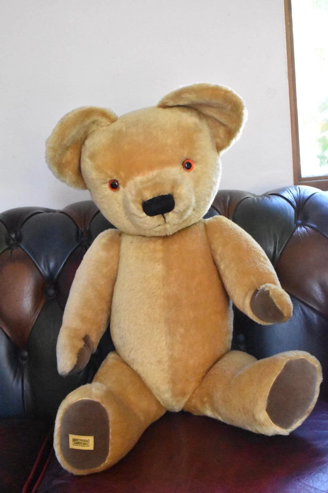 Vintage Merrythought Mohair Golden Teddy Bear Fully Jointed 70cm Collectable