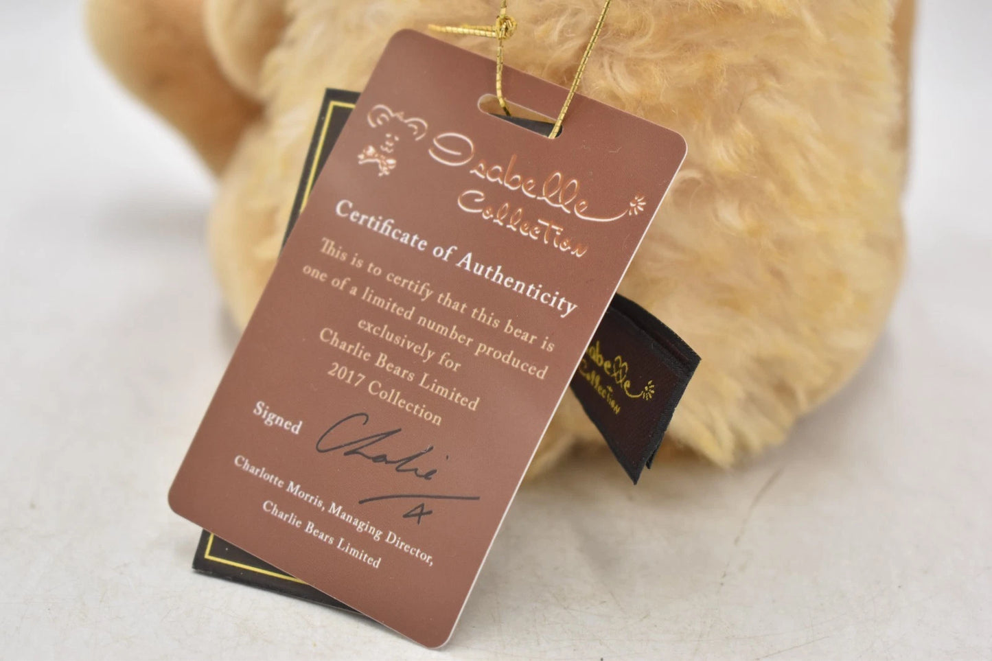 Charlie Bears Chuddy Teddy Bear Isabelle Collection Limited Edition Retired Tags