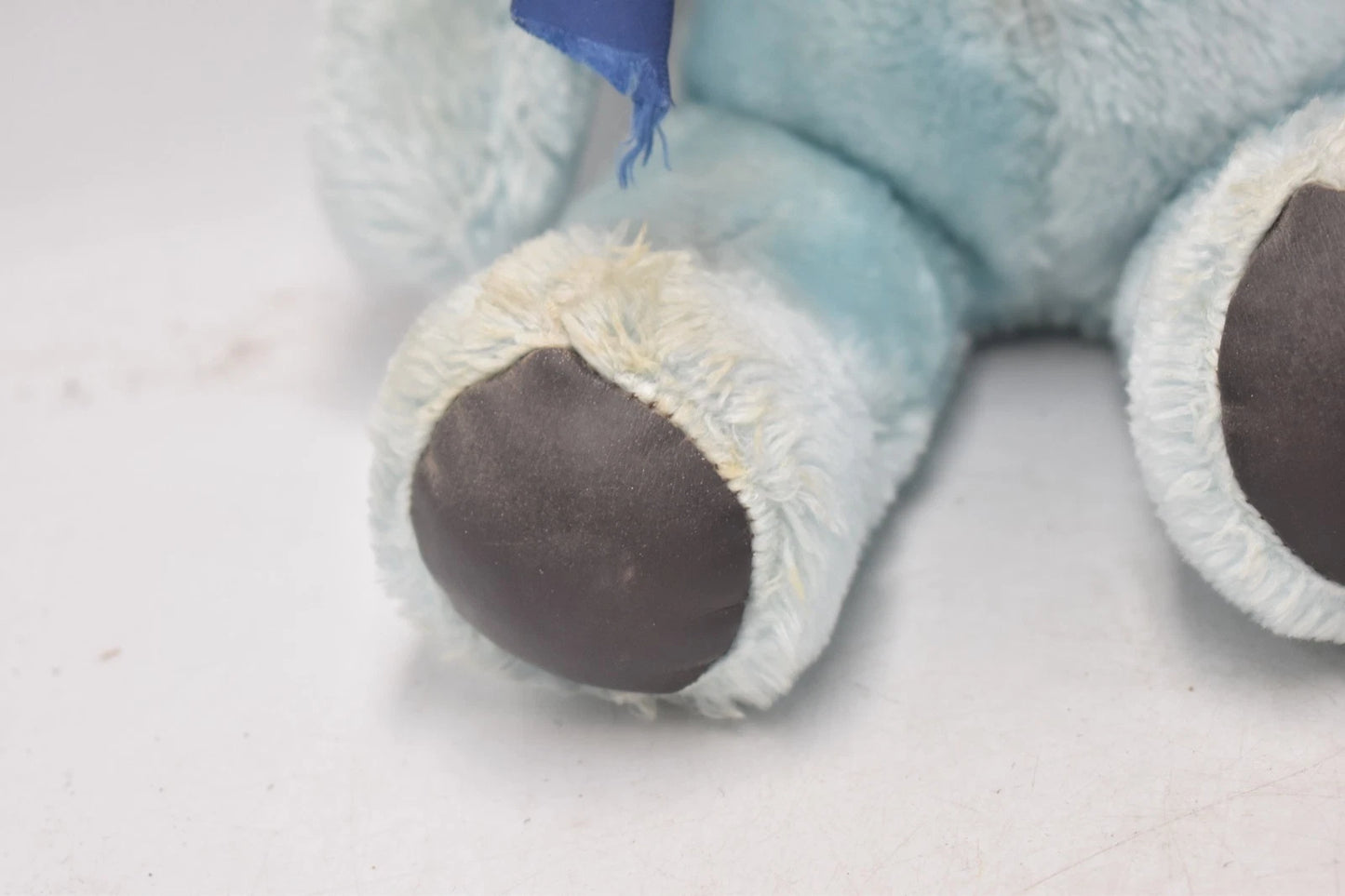 Vintage 1980s Bright Blue Teddy Bear Made in Korea Plush Soft Toy 36cm