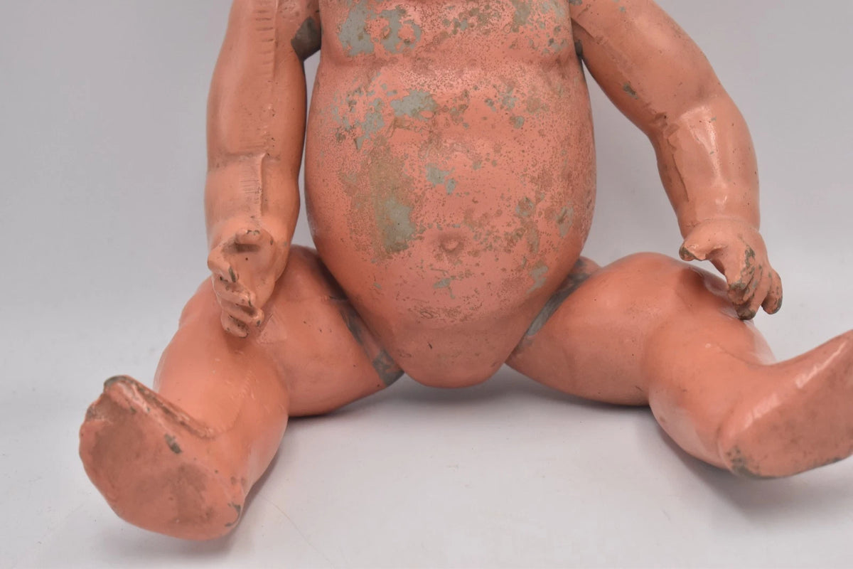Vintage 1920s 1930s Composition Doll Marked JP Hand Painted 35cm Collectable