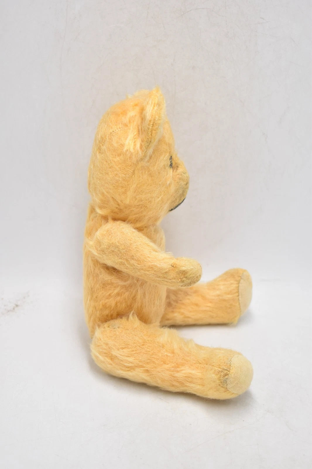 Vintage 1940s English Mohair Teddy Bear 28cm Fully Jointed Golden Antique