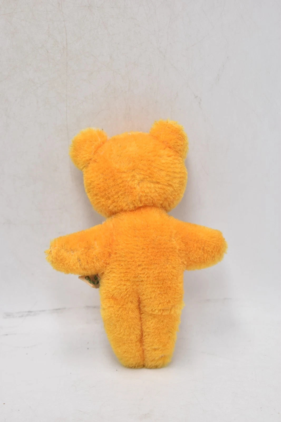 Vintage 1960s Shanghai Doll Factory Wool Plush Teddy Bear 14cm Yellow Tongue