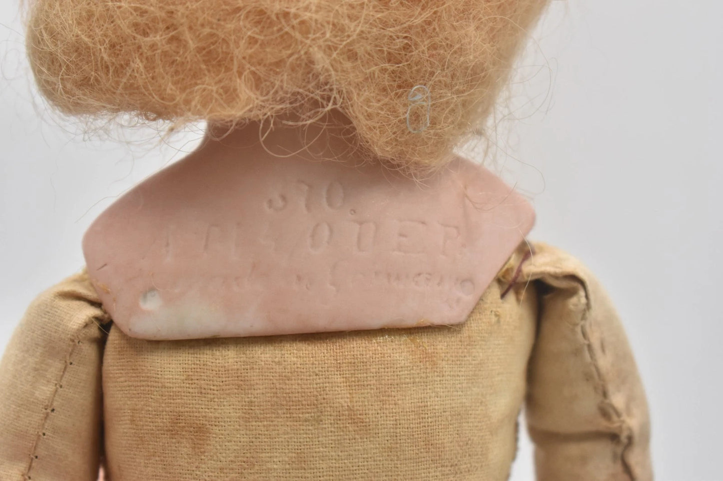 Antique Armand Marseille Bisque Head Leather Body 370 AM DEP Human Hair Doll