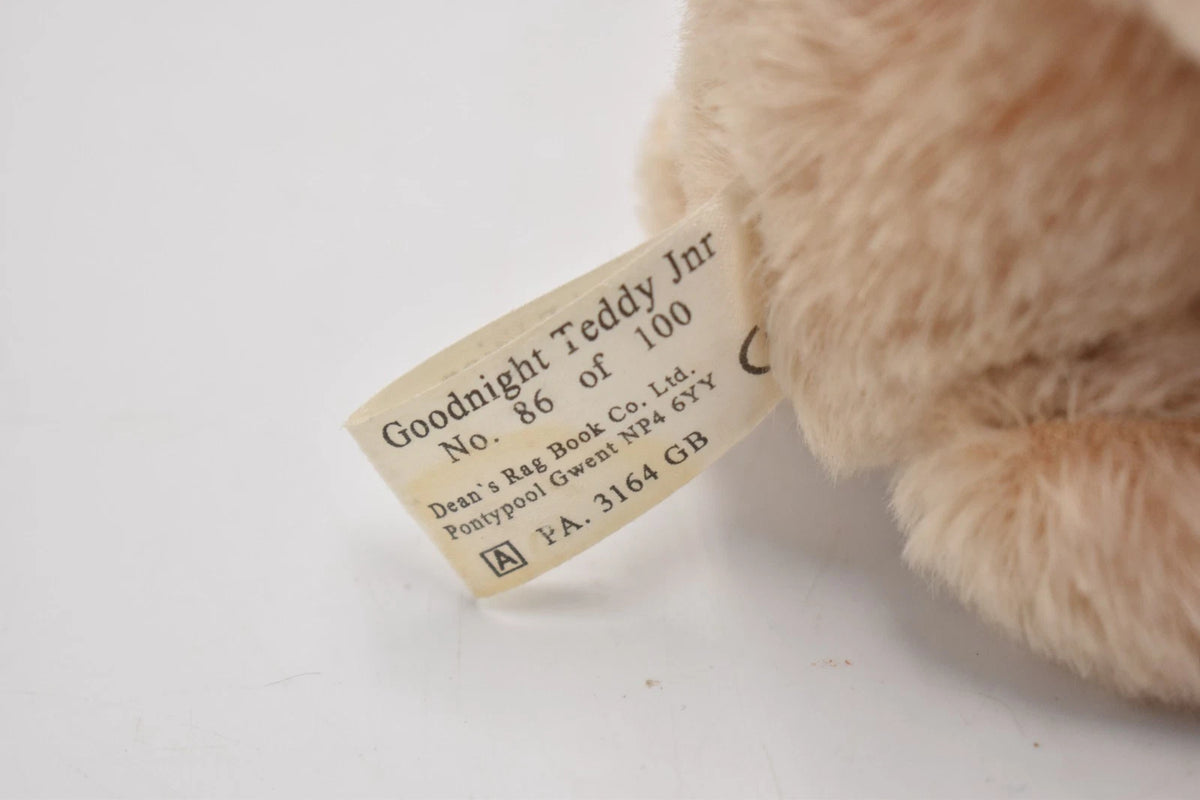 Dean's Rag Book Co Goodnight Teddy Jnr Limited Edition 86/100 Mohair Jointed