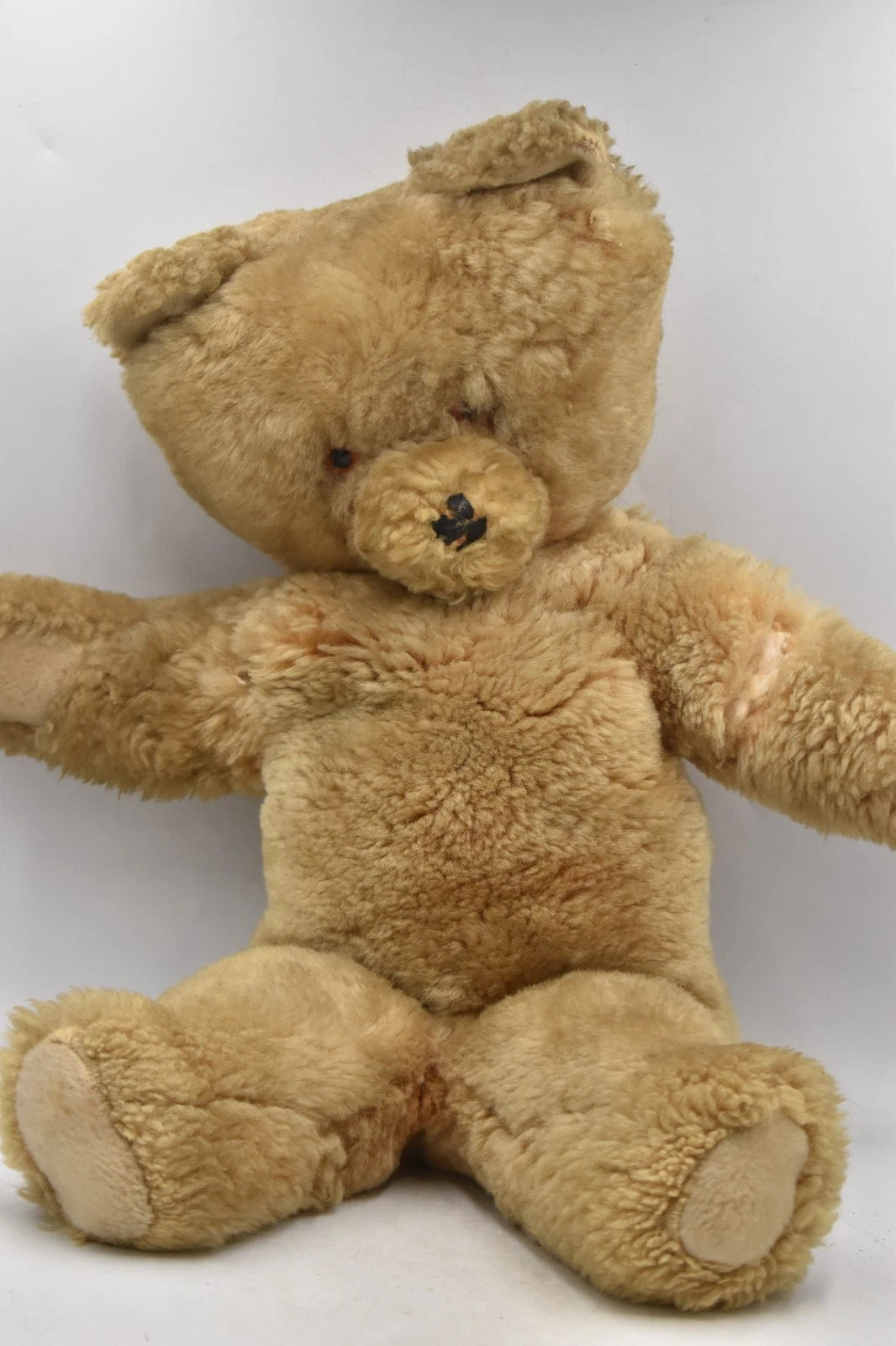 Vintage 1960s Sheep’s Wool Teddy Bear Growler Pyjama Case 60cm