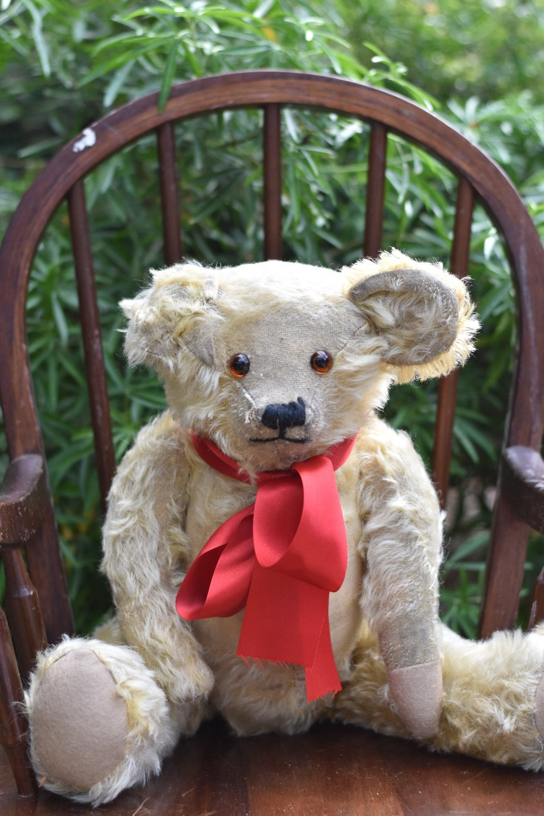 Vintage 1930s Large Mohair Teddy Bear 50cm, Fully Jointed, Glass Eyes, Kapok