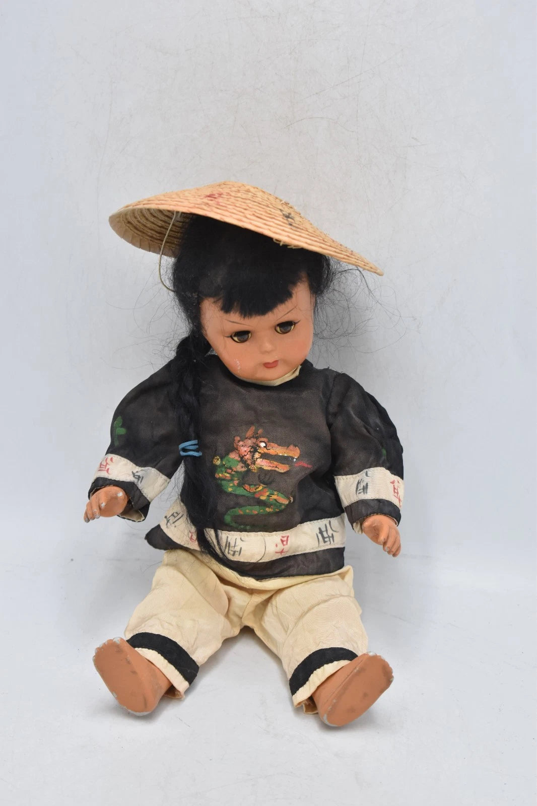 Vintage 1960s Italian Ratti Doll – Sleepy Blinking Eyes, Original Outfit, 30cm