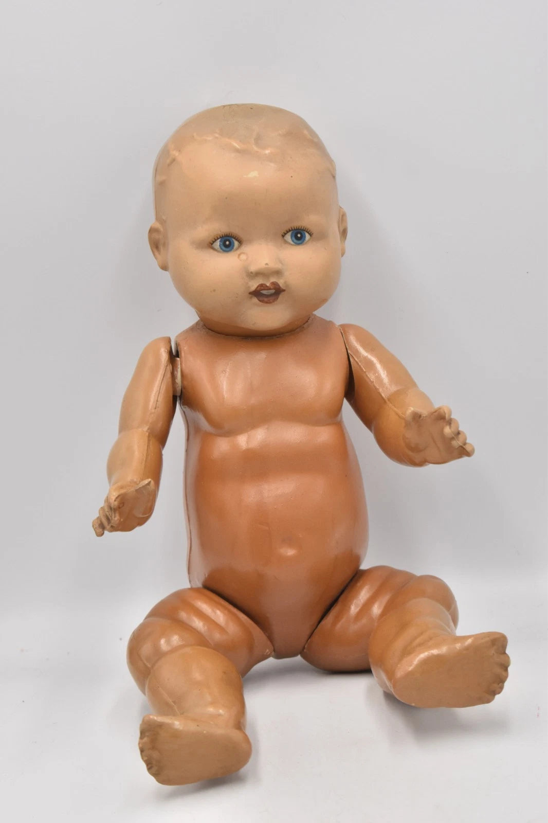 Antique 1930s Composition Doll Hand Painted 36cm Vintage Collectable Doll