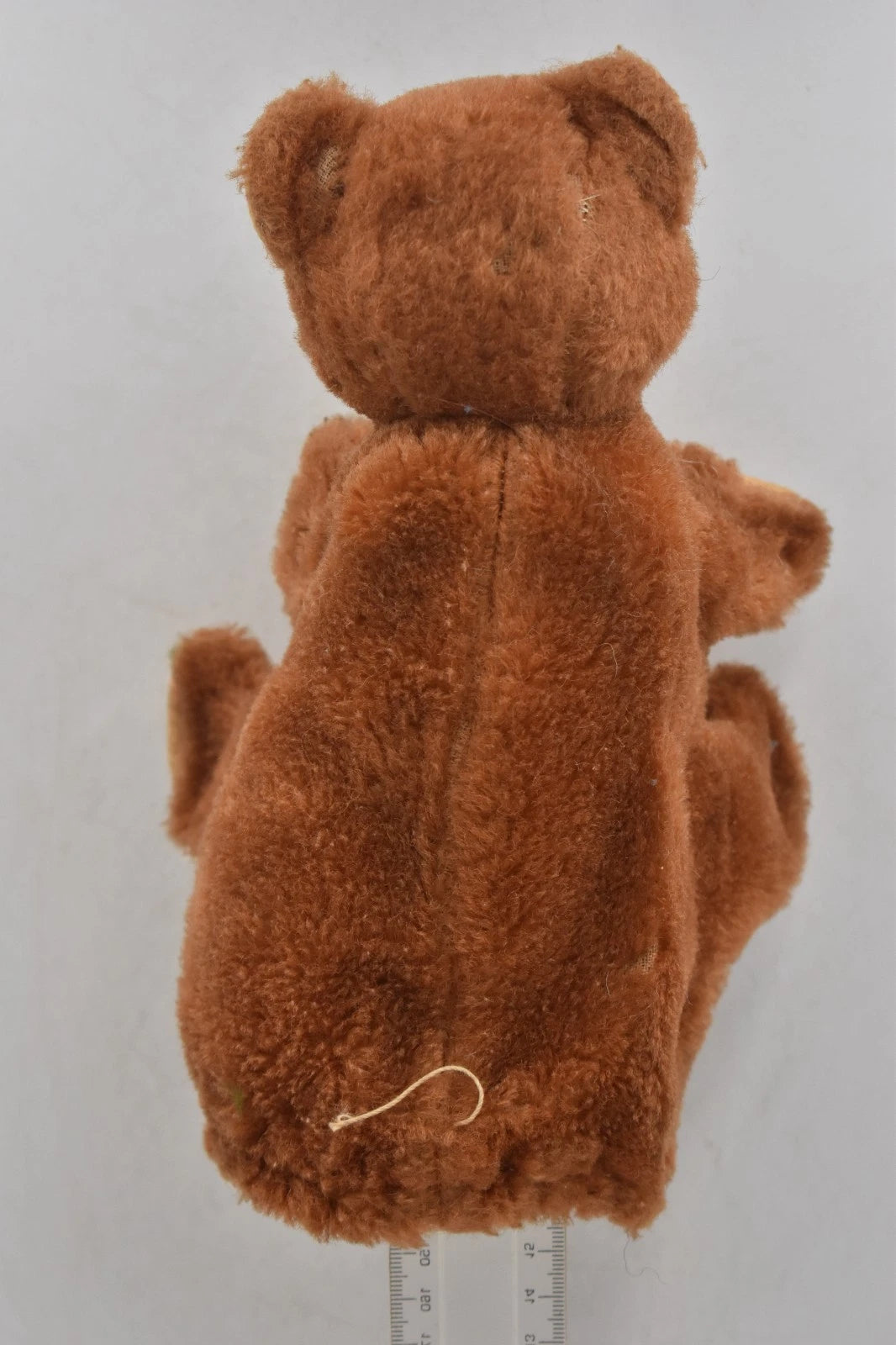 Vintage 1960s English Brown Mohair Teddy Bear Hand Puppet 20cm Glass Eyes