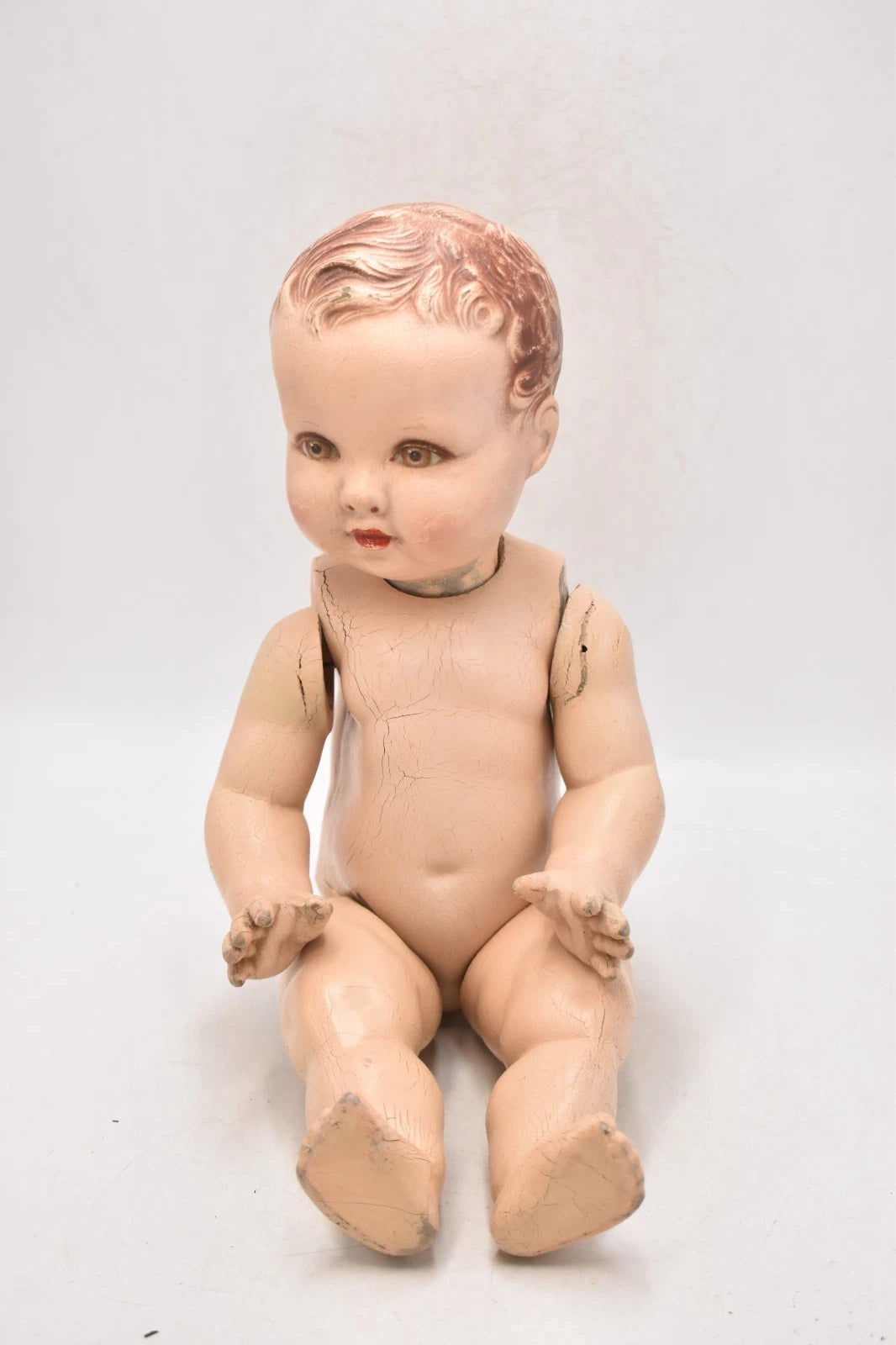 Antique Dean’s Rag Book Composition Doll – DRB Marked, 38cm