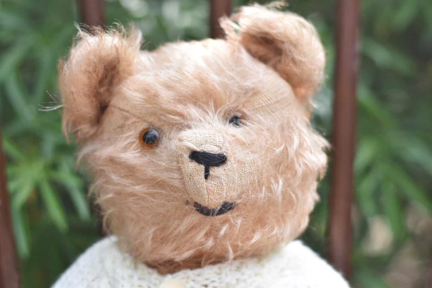 Vintage 1940s English Mohair Teddy Bear 38cm, Fully Jointed, Collectible Antique