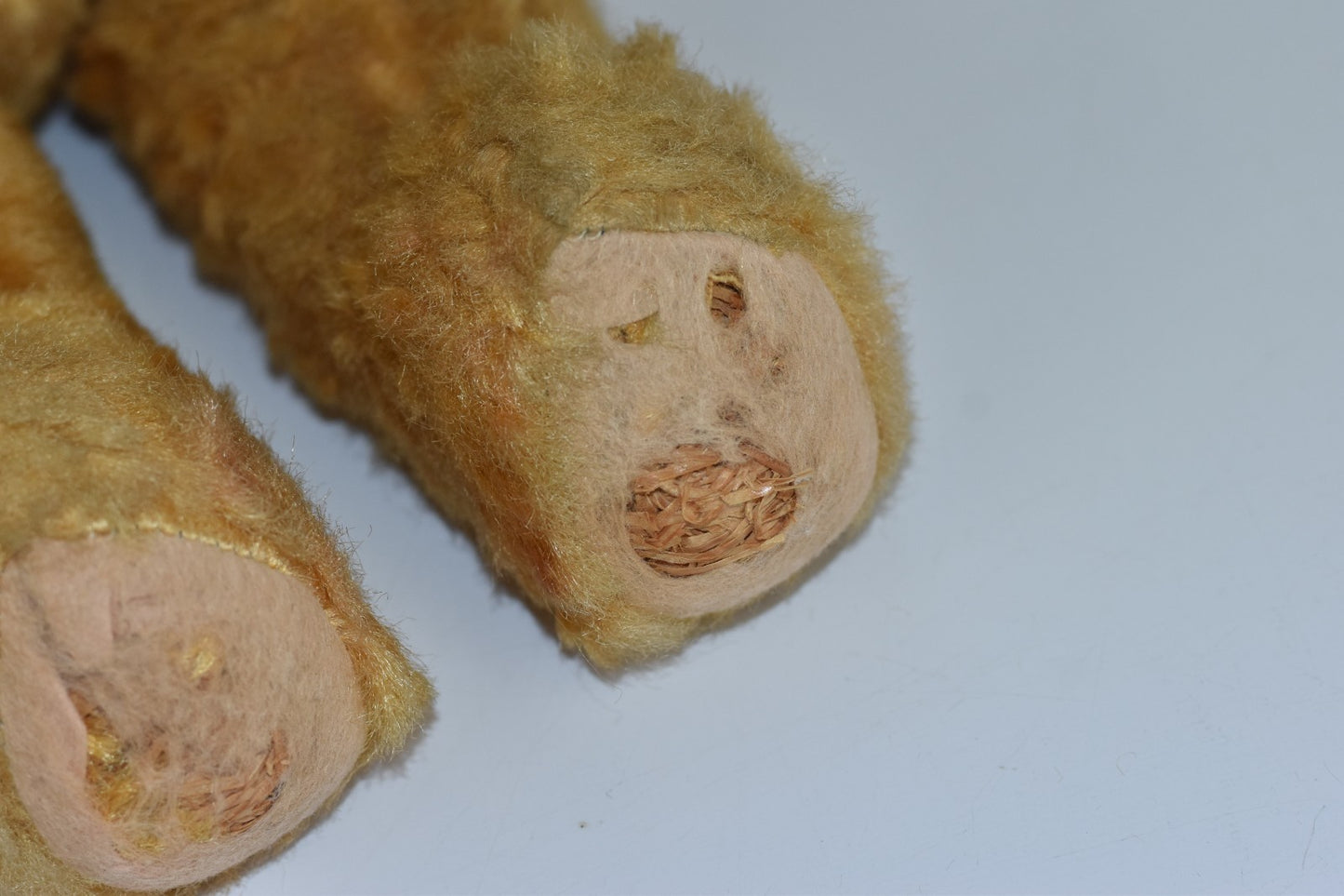 Vintage 1950s European Plush Rod Teddy Bear 65cm Wood Wool Filled