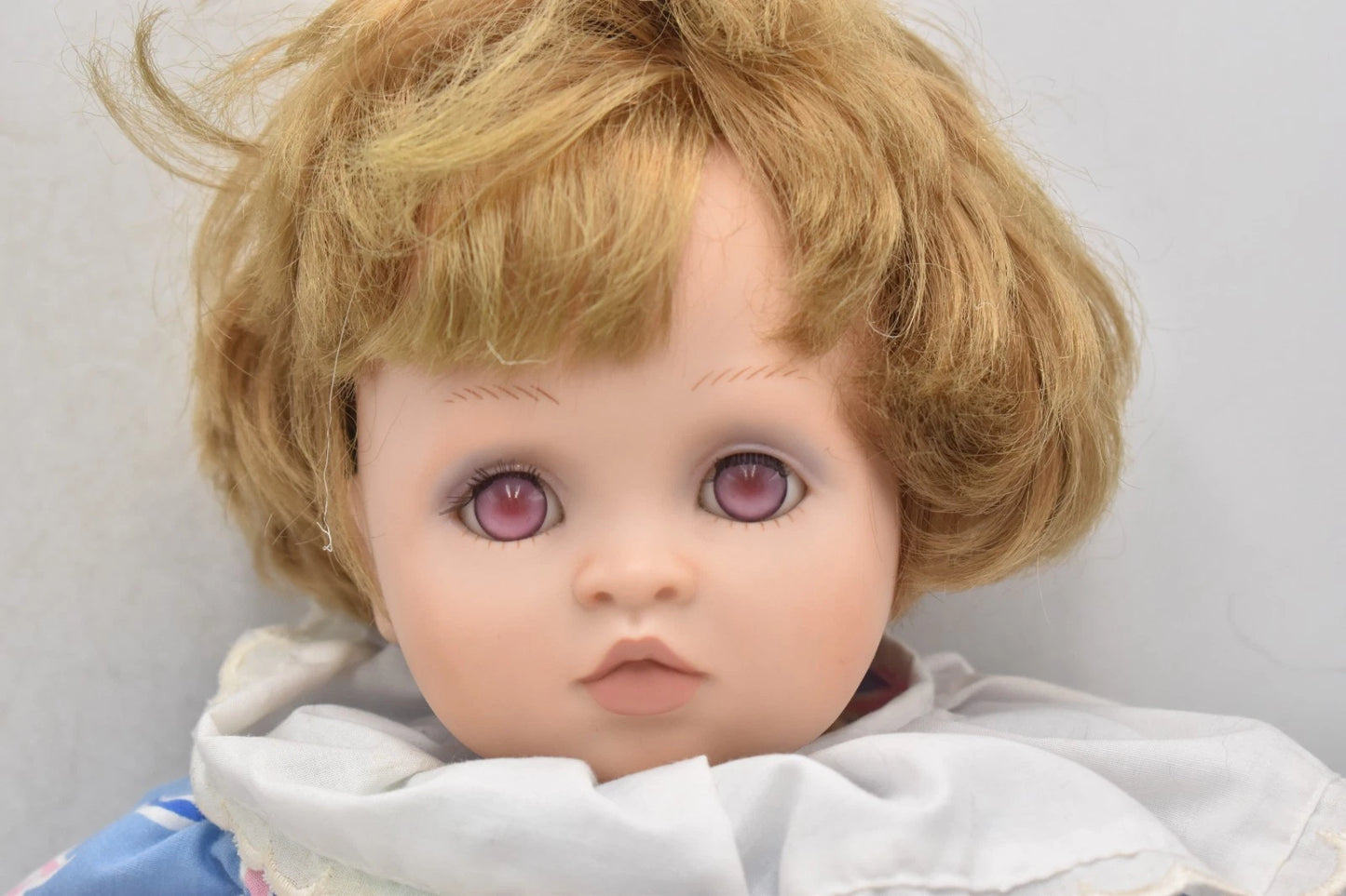 Vintage Haunted Creepy Horror Doll Pink Red Eyes Life Like Halloween Figure 44cm
