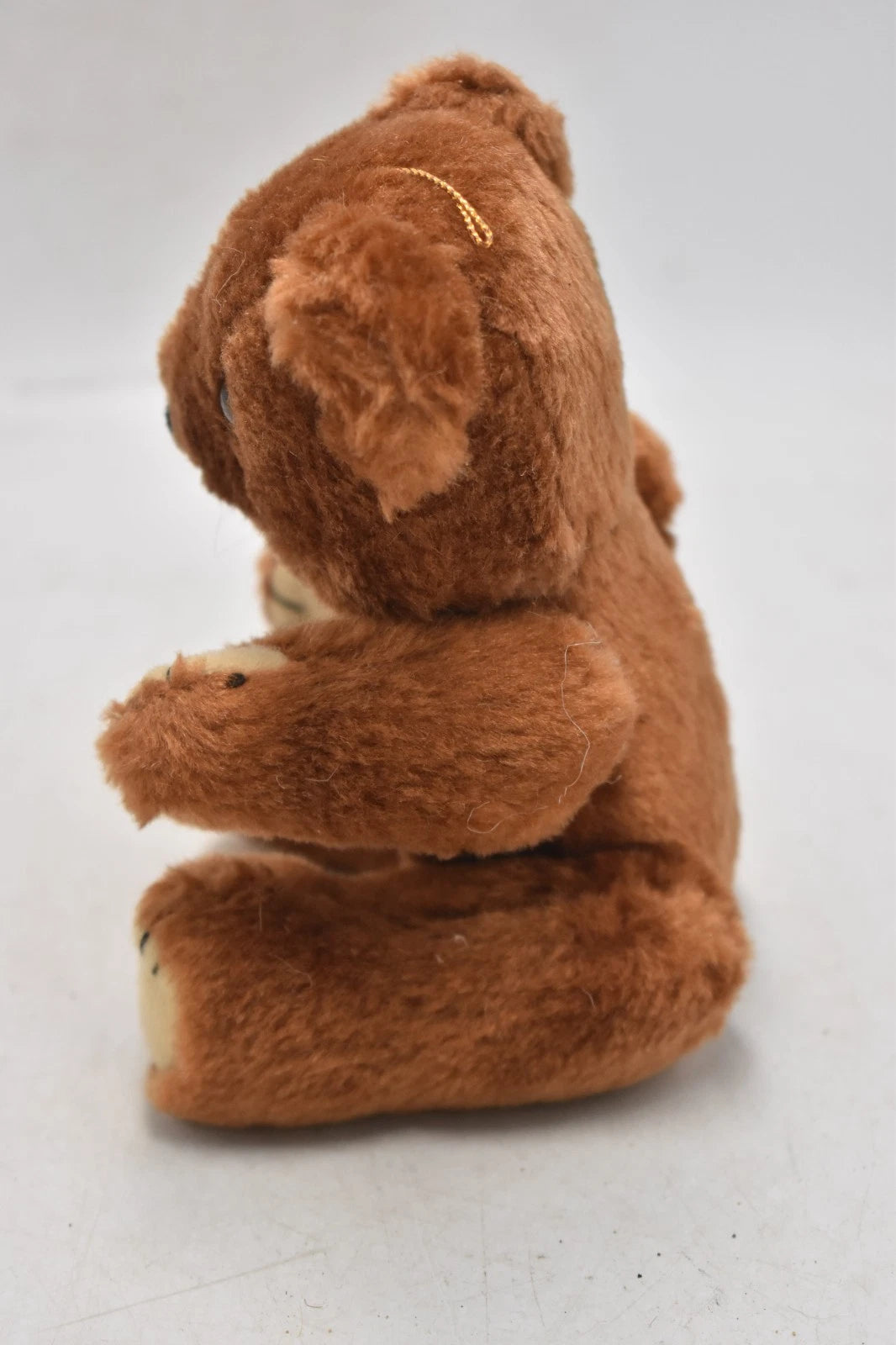 Vintage 1960s Shanghai Doll Factory Brown Plush Teddy Bear Fully Jointed 18cm