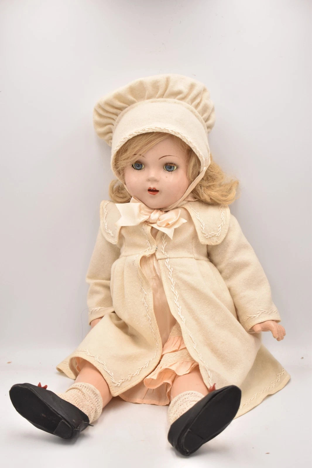 Vintage 1930s Large Composition Doll Sleeping Blinking Eyes Original Outfit 55cm