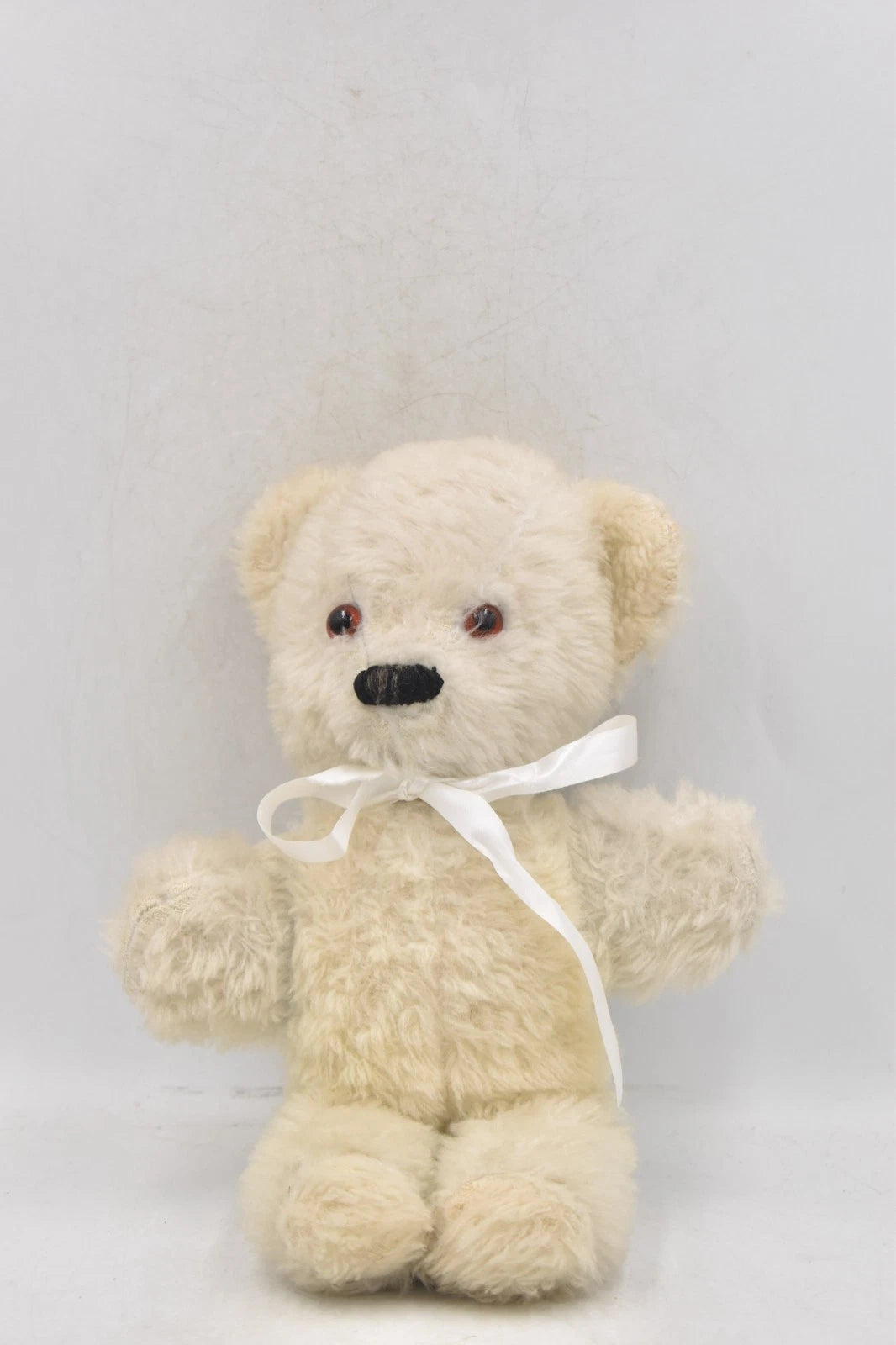 Vintage 1950s Pedigree Two-Tone Teddy Bear – 30cm – White & Blue – With Label