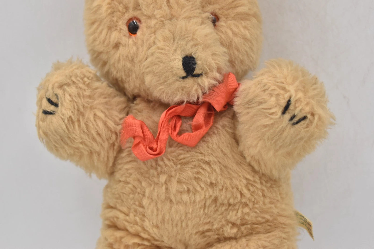 Vintage 1960s Pamela Foster Hygienic Toys White Plush Teddy Bear Tagged 26cm