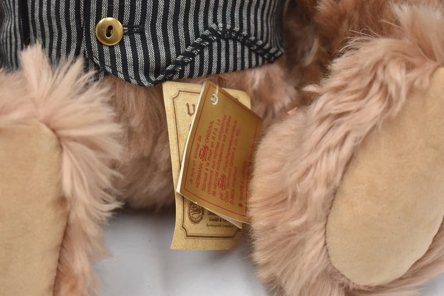 Hermann Teddy Bear Limited Edition 443/3000 Mohair Waistcoat Fully Jointed 40cm