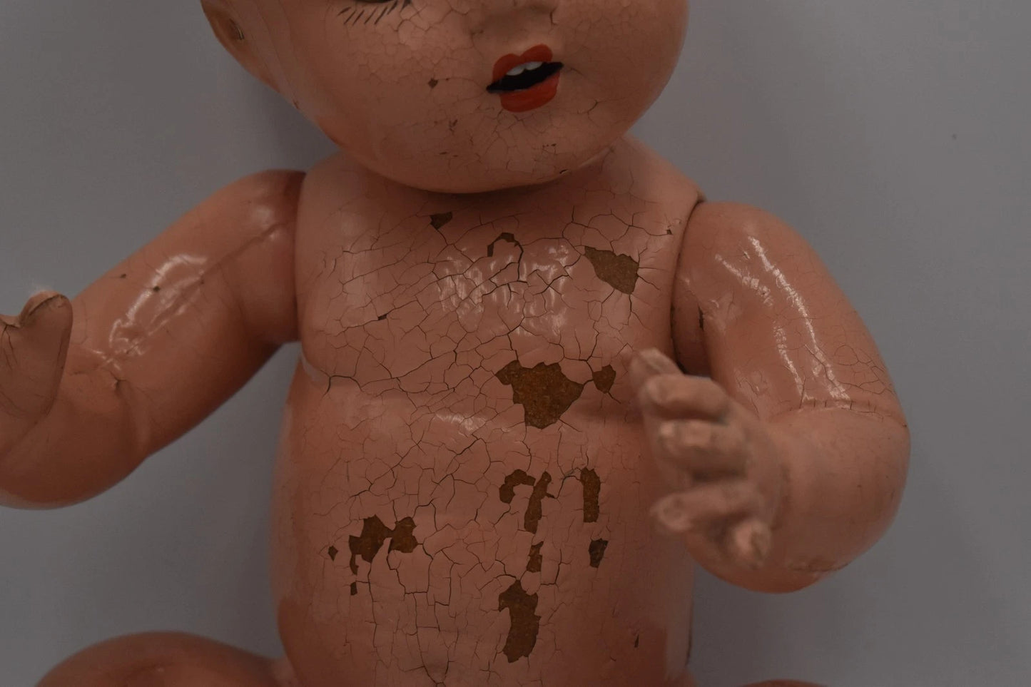 Vintage 1940s 1950s Pedigree Composite Doll Hand Painted Marked 40cm Collectable