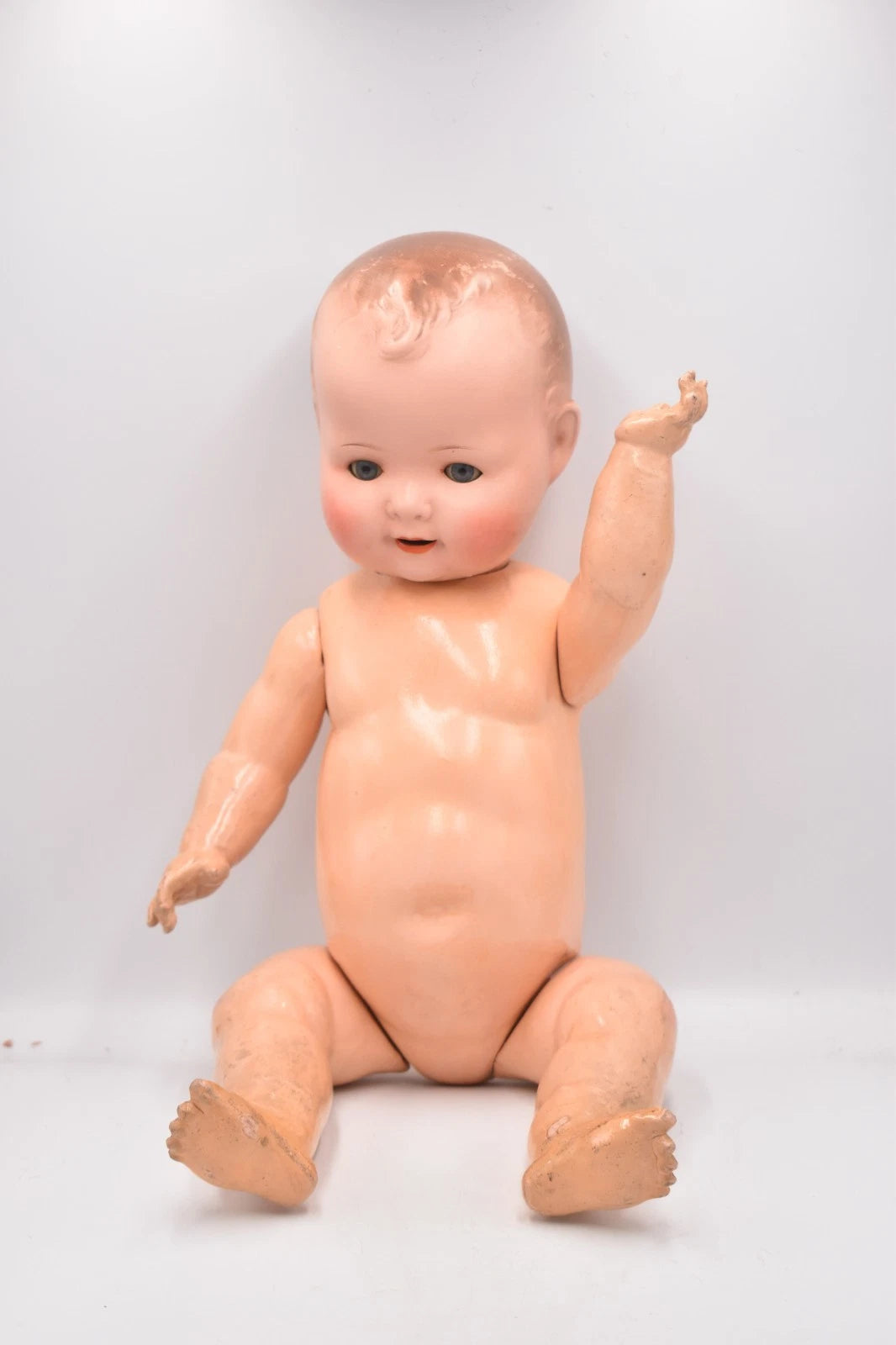 Antique 1930s AS Germany Bisque Head Doll Sleepy Eyes Composition Body 50cm