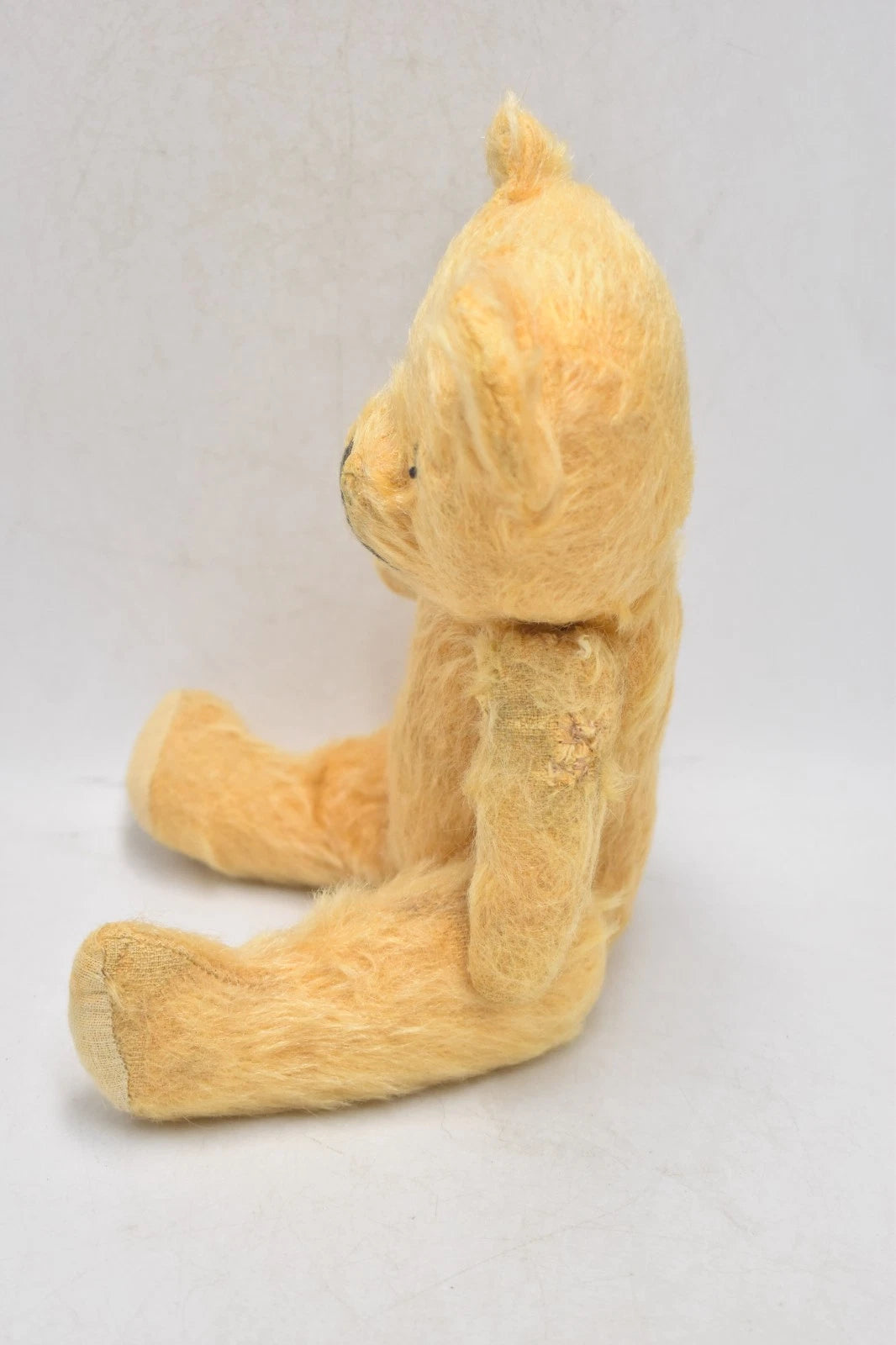 Vintage 1940s English Mohair Teddy Bear 28cm Fully Jointed Golden Antique