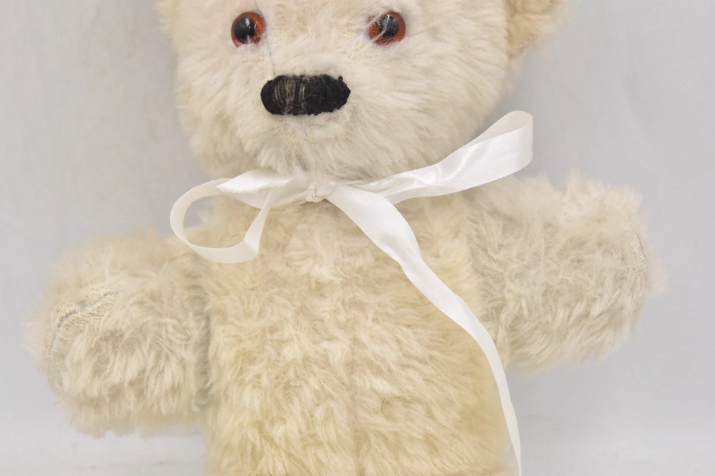 Vintage 1950s Pedigree Two-Tone Teddy Bear – 30cm – White & Blue – With Label