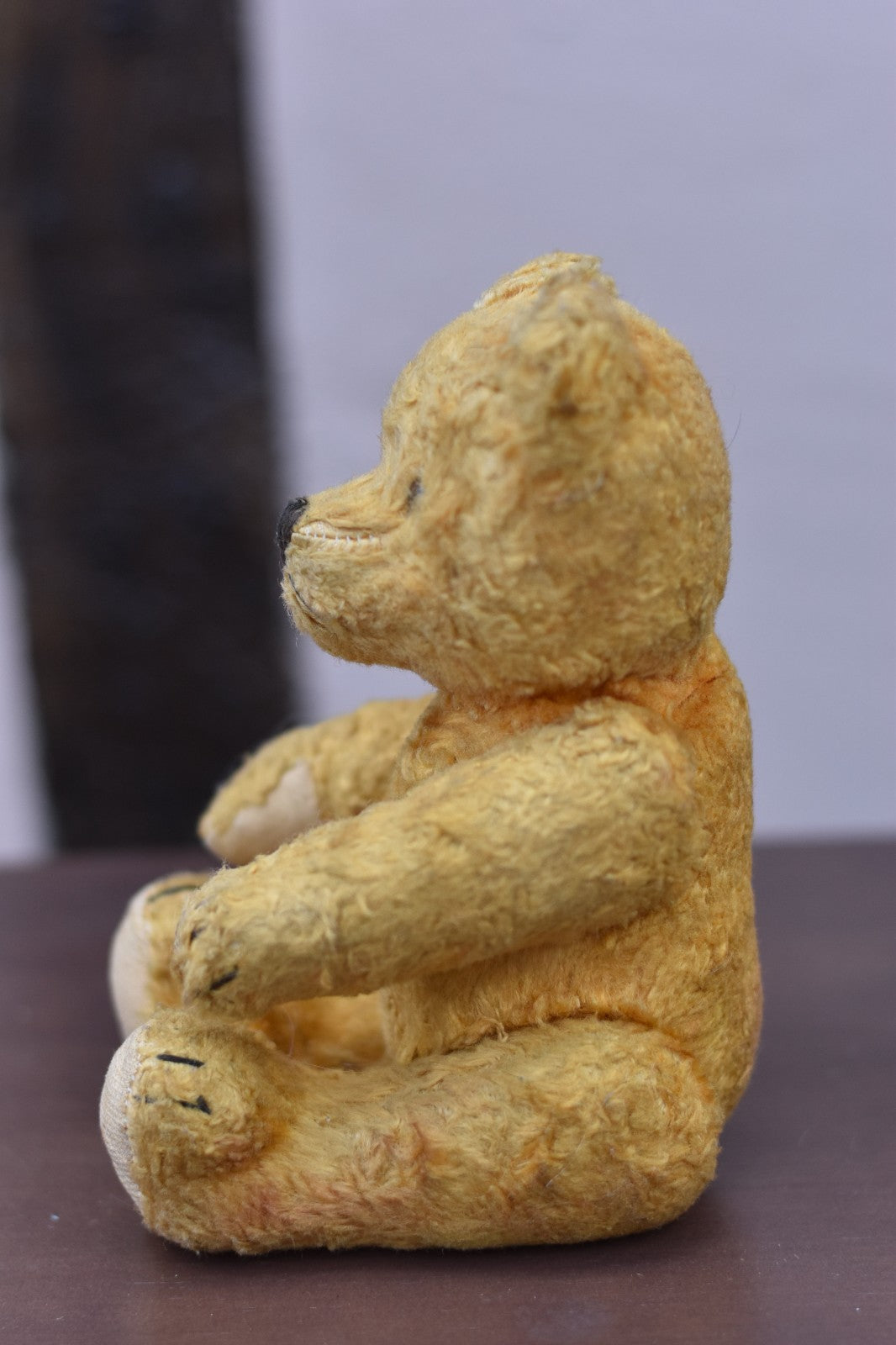 Vintage 1950s European Silk Plush Teddy Bear Fully Jointed, 22cm, Collectible