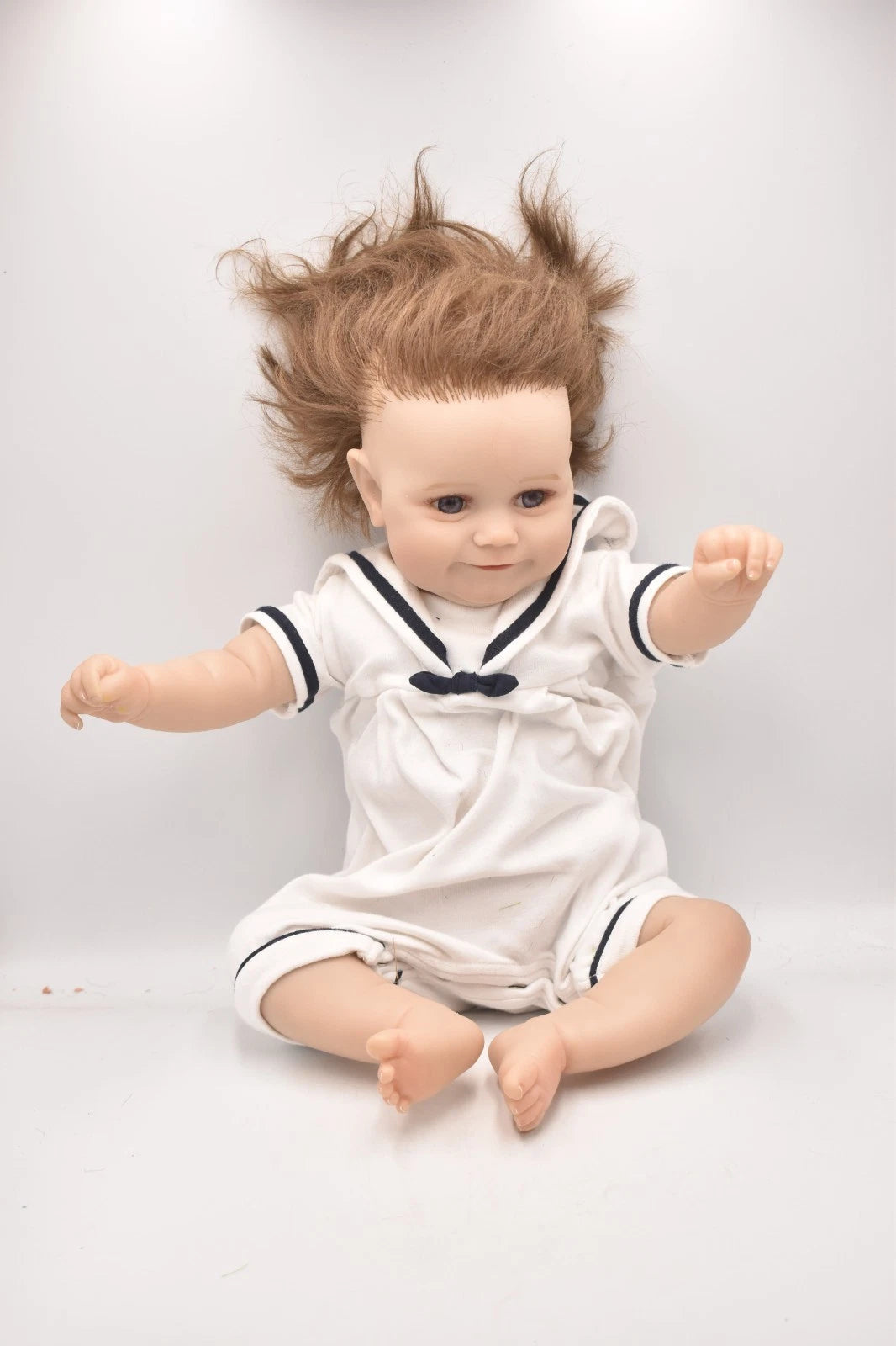 Vintage Reborn Baby Doll Lifelike Vinyl Baby Doll Soft Cloth Body 36cm