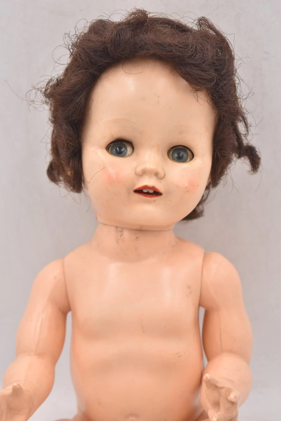 Vintage 1950s Pedigree Doll Sleepy Blinking Eyes Brunette Hair 40cm