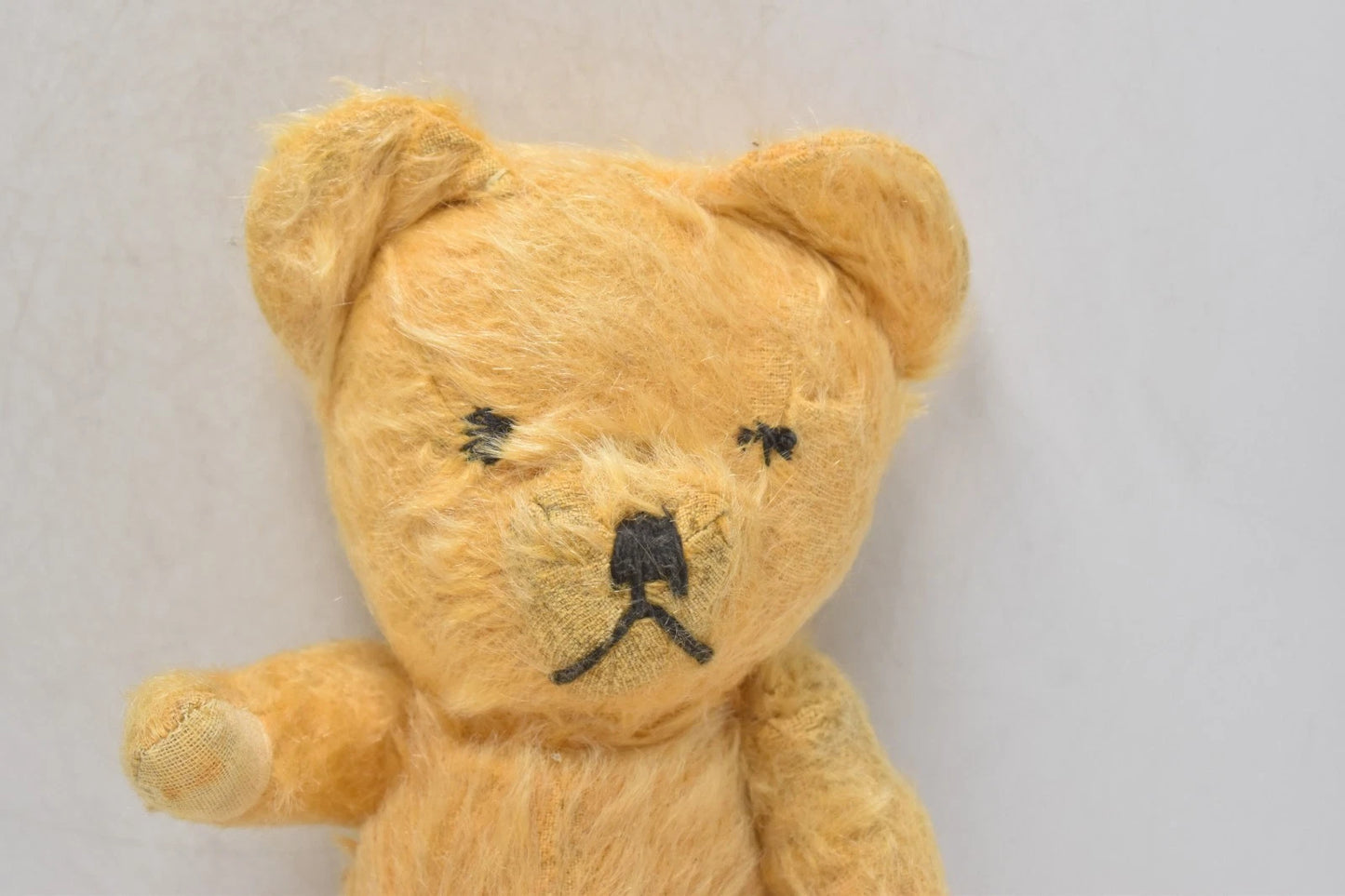 Vintage 1940s English Mohair Teddy Bear 28cm Fully Jointed Golden Antique
