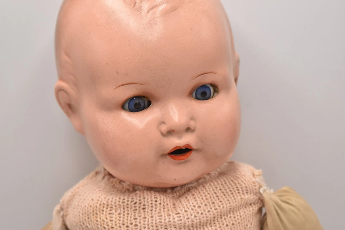 Antique Armand Marseille Bisque Head Doll Sleepy Blinking Eyes Cloth Body 58cm