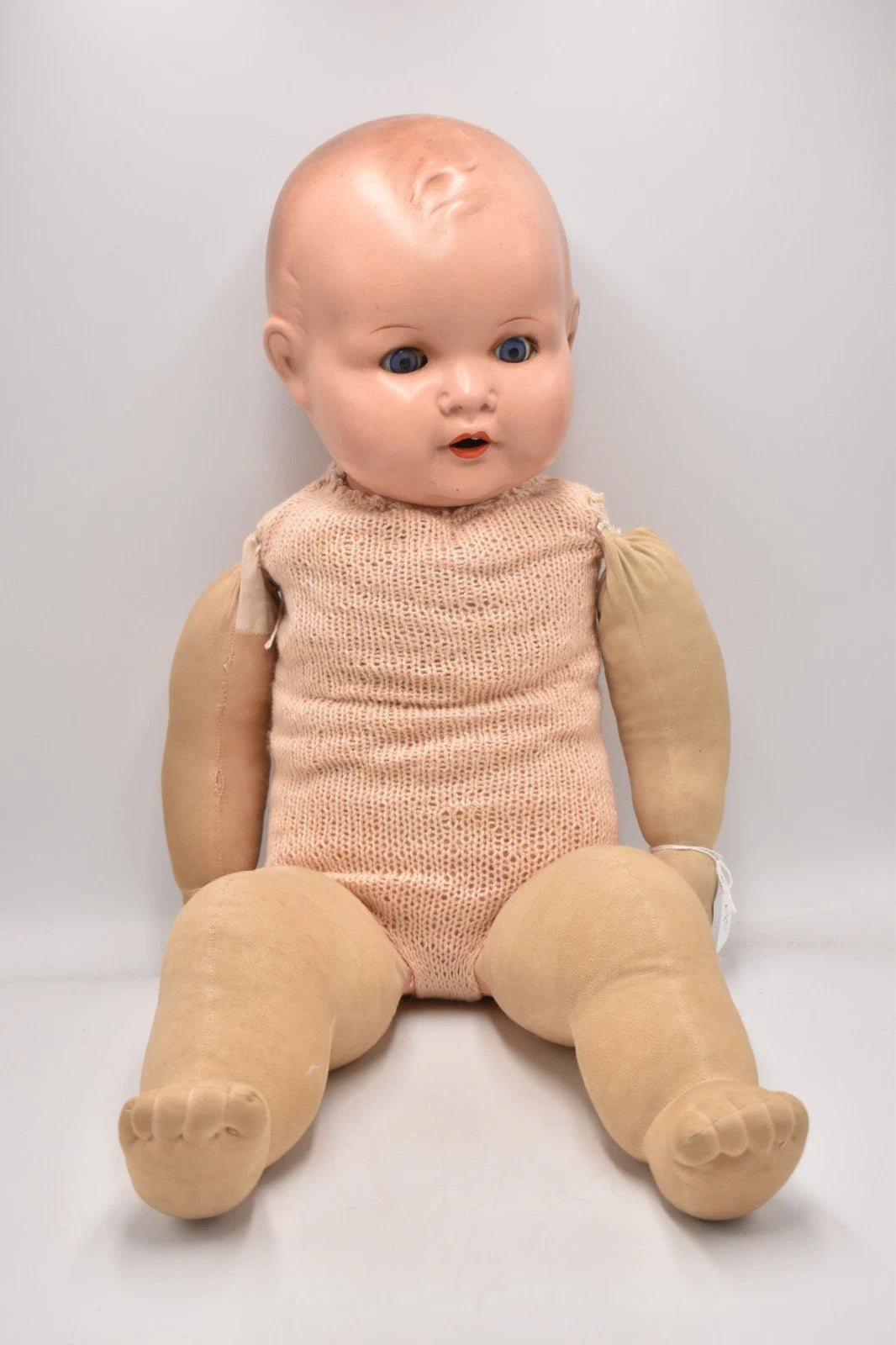 Antique Armand Marseille Bisque Head Doll Sleepy Blinking Eyes Cloth Body 58cm