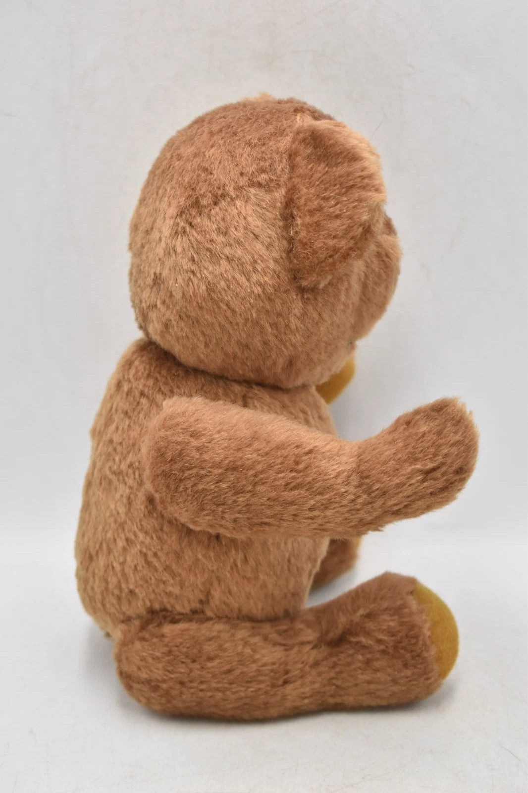 Vintage 1980s Brown Plush Teddy Bear 5-Way Jointed 24cm Sitting 31cm Standing