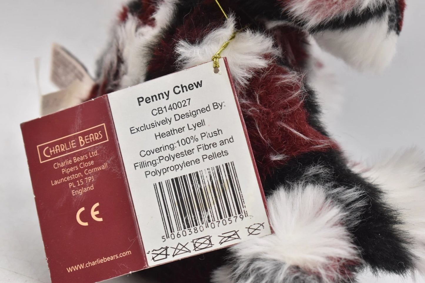 Charlie Bears Penny Chew Teddy Bear Retired Heather Lyell Designed Tagged 30cm