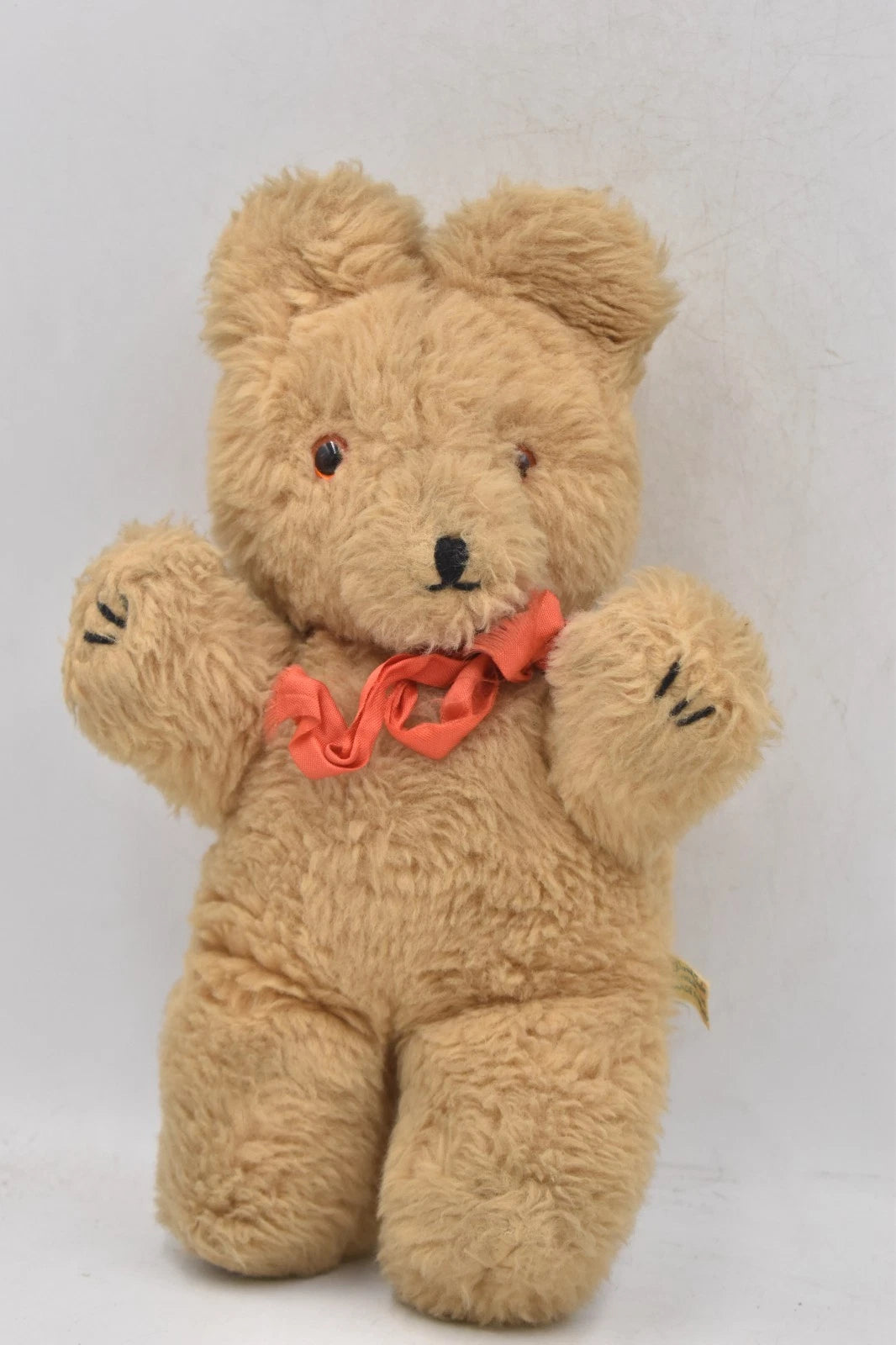 Vintage 1960s Pamela Foster Hygienic Toys White Plush Teddy Bear Tagged 26cm
