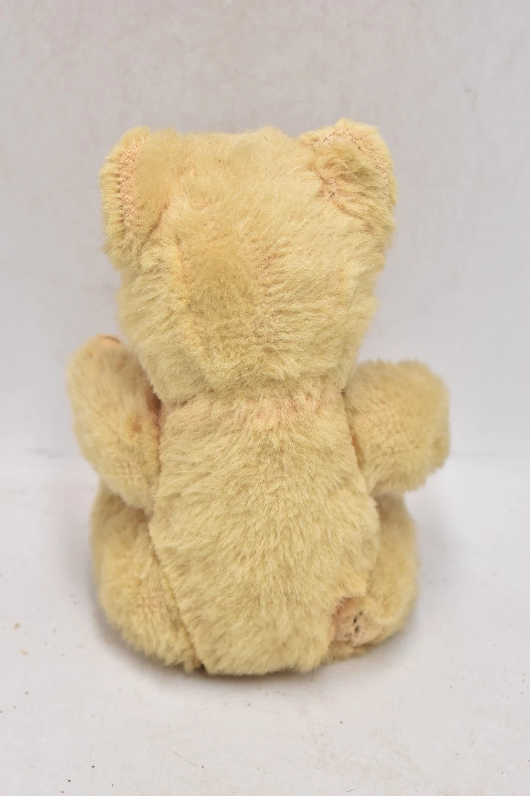 Vintage 1960s Shanghai Doll Factory Cream Wool Plush Teddy Bear Moulded Nose