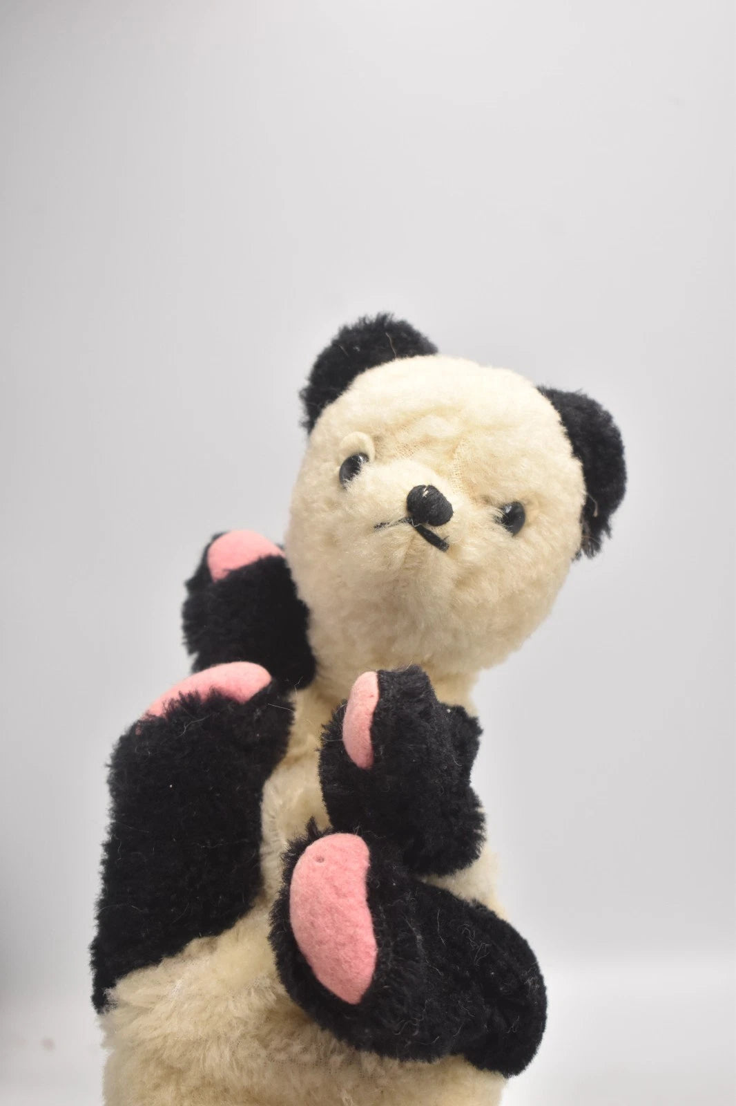 Vintage 1950s Mohair Panda Bear Hand Puppet Sooty Soo Style Collectable 24cm