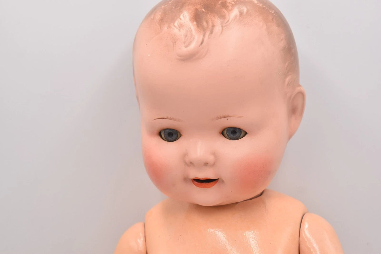 Antique 1930s AS Germany Bisque Head Doll Sleepy Eyes Composition Body 50cm