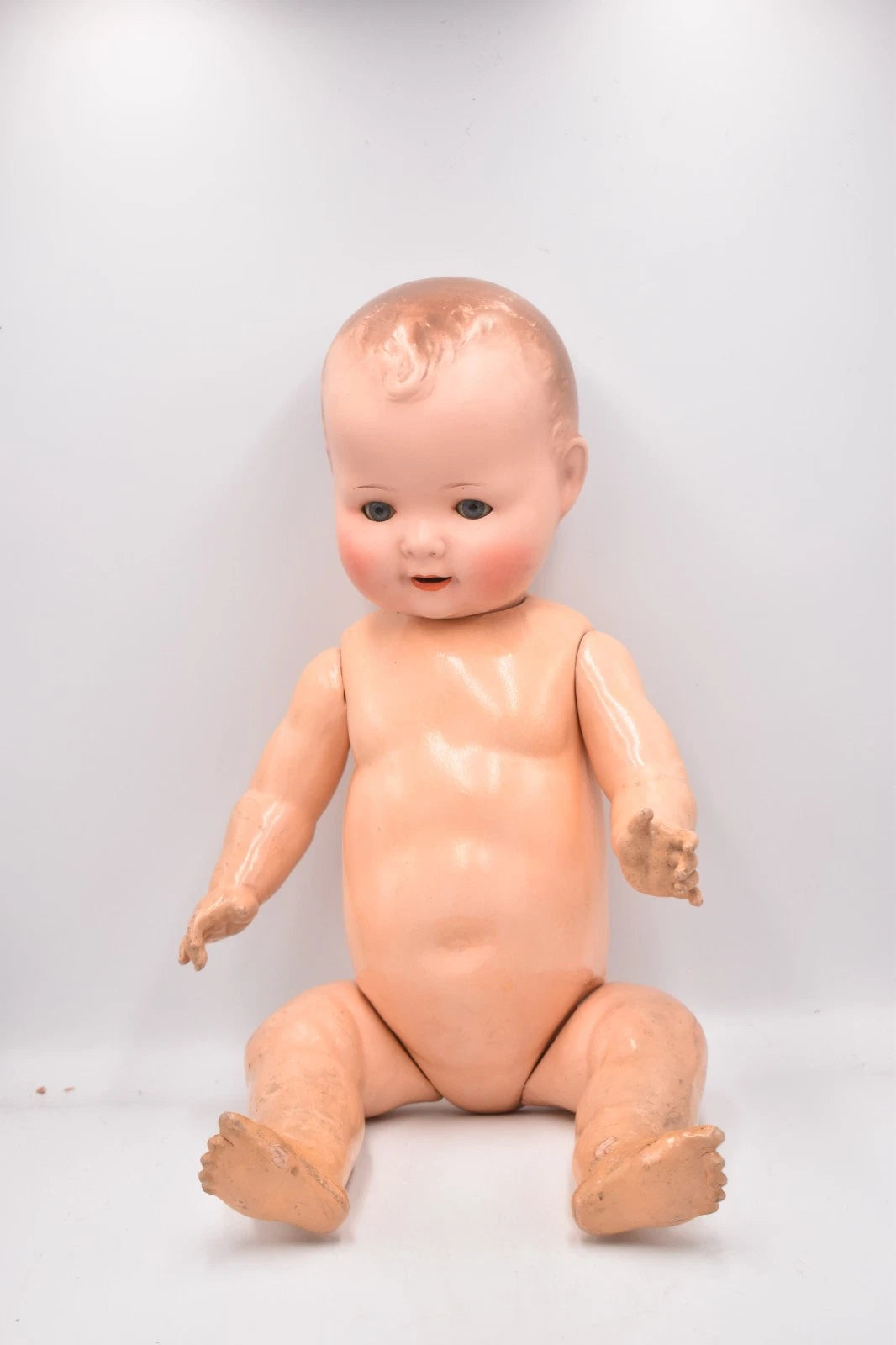 Antique 1930s AS Germany Bisque Head Doll Sleepy Eyes Composition Body 50cm